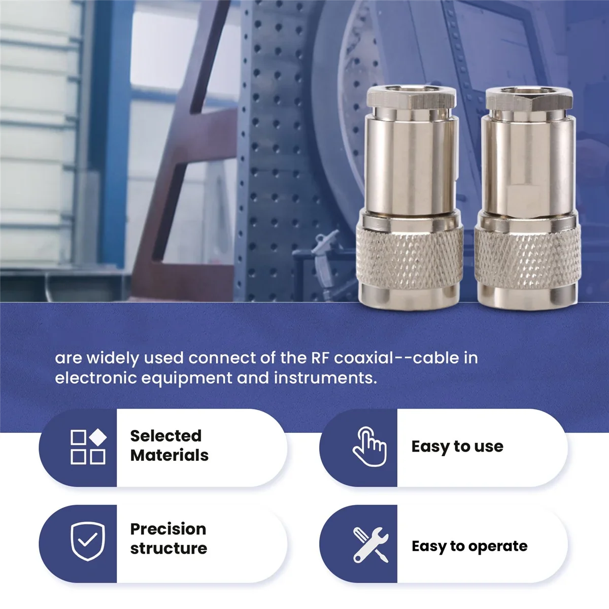 2 Pcs N Type Male Clamp RG8 LMR400 RG165 RG213 7D-FB RF Coaxial Connector HOT