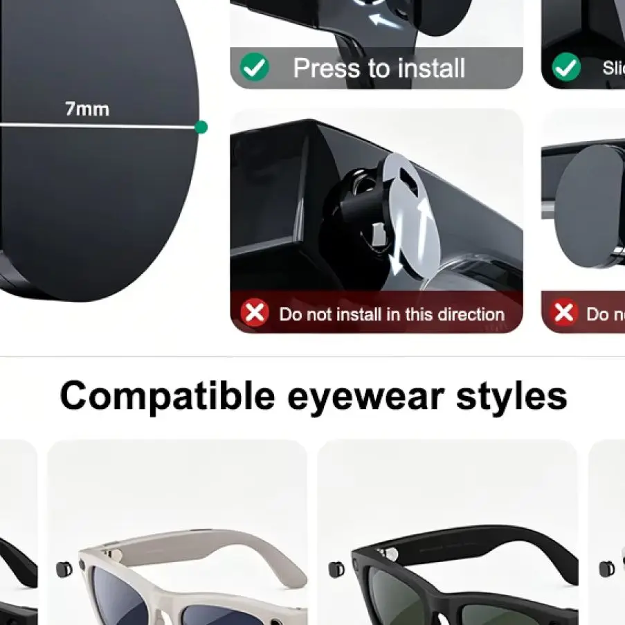 Camera Light Shield for Meta Wayfarer/Skyler/Headliner AI Smart Glasses – Anti-Glare, Lens Protector, Reduces Light Interference