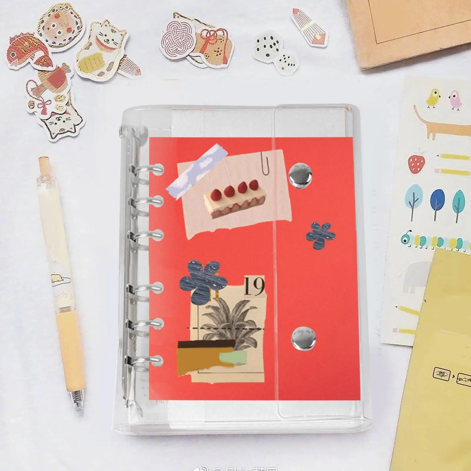 

Clear Binder A6/A7 6-Ring Transparent PVC Planner Personal Organizer Binder Cover Loose Leaf Folder For Photocard Scrapbook