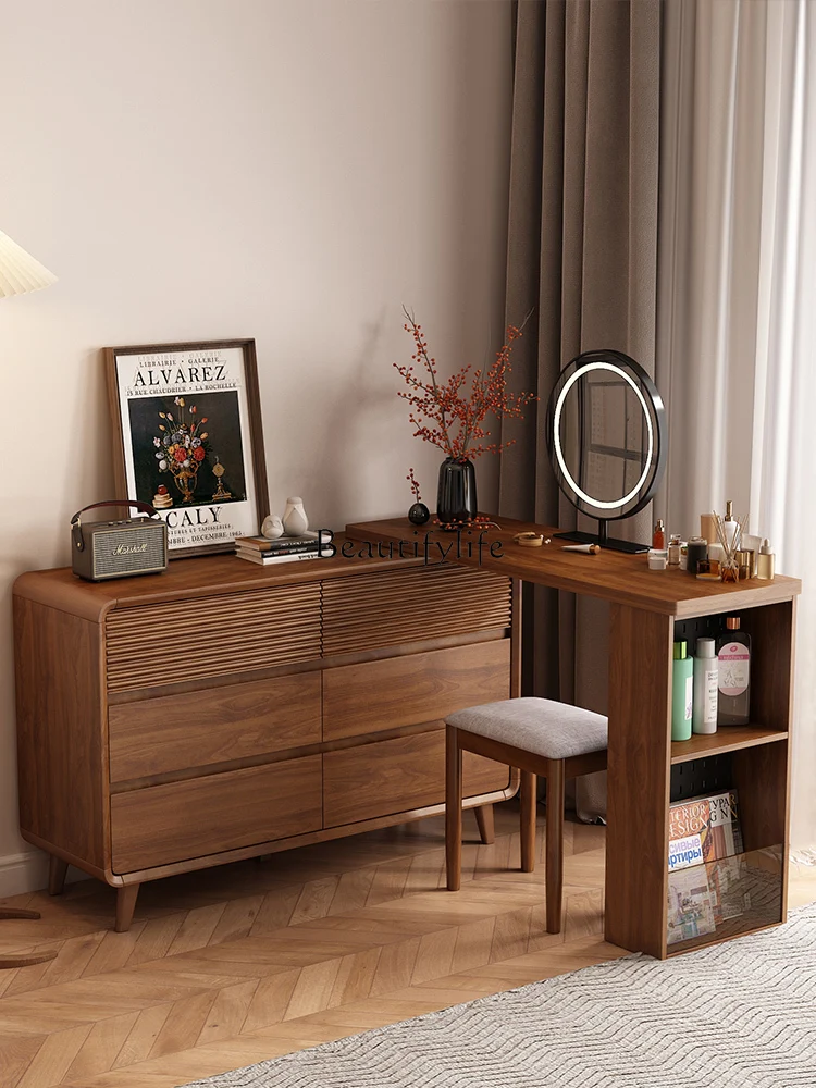 

Dresser Chest of Drawers Integrated Bedroom Simple New Chinese Style Tailstock Retractable Dresser