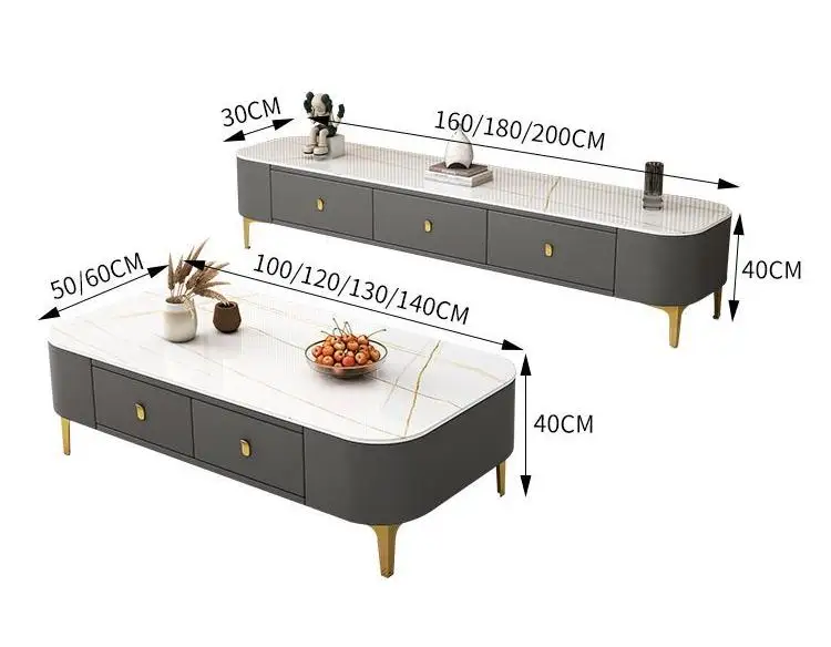 Light luxury TV cabinet coffee table living room household small apartment modern simple