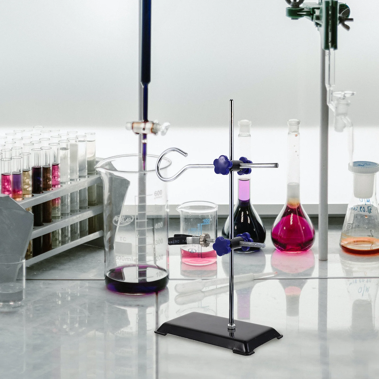 

1Pcs Portable Iron Frame Support Stand Durable Rustproof Laboratory Equipment Easy Assembly Laboratory Retort Stand