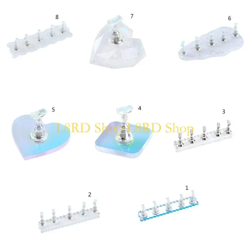 

L8RD Акриловая подставка для дизайна ногтей Магнитный держатель для ногтей Подставка для ногтей