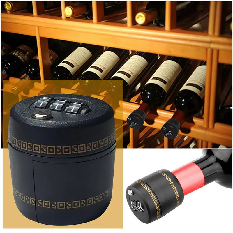 Plastic Bottle Password Lock 3 Digital Combination Lock Wine Stopper Vacuum Plug Device Preservation For Furniture Hardware