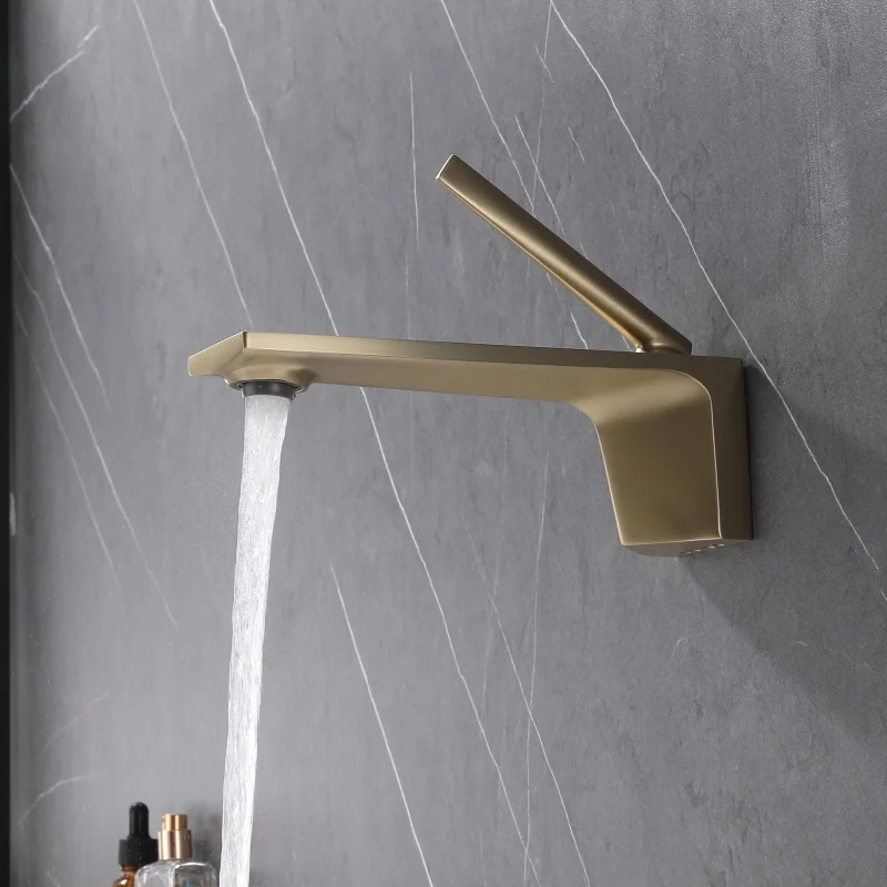 

Смеситель для ванной комнаты из розового золота Смеситель для раковины из матового золота Смеситель для раковины горячего и холодного серого цвета Встроенный смеситель для Lavotory Матовое золото