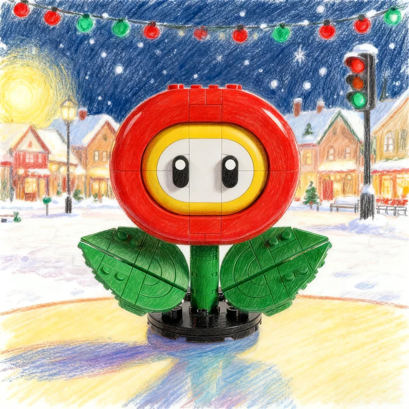 137pcs MOC Fire Flower Mariose Model Bouwstenen Architectuur DIY Speelgoed Creatieve Kerstcadeaus Idee Baksteen Onderwijs