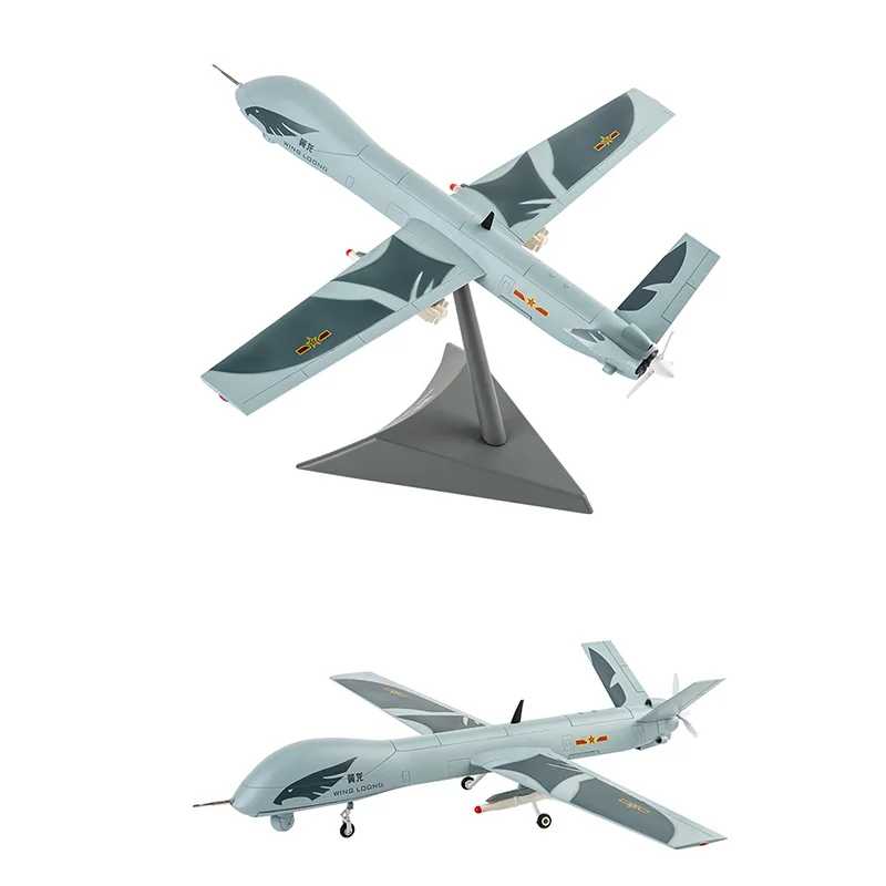 1:26 Scale Wing-loong UAV Simulation Alloy Airplane Model Military Militarized Combat Aircraft Collection Toy Gift