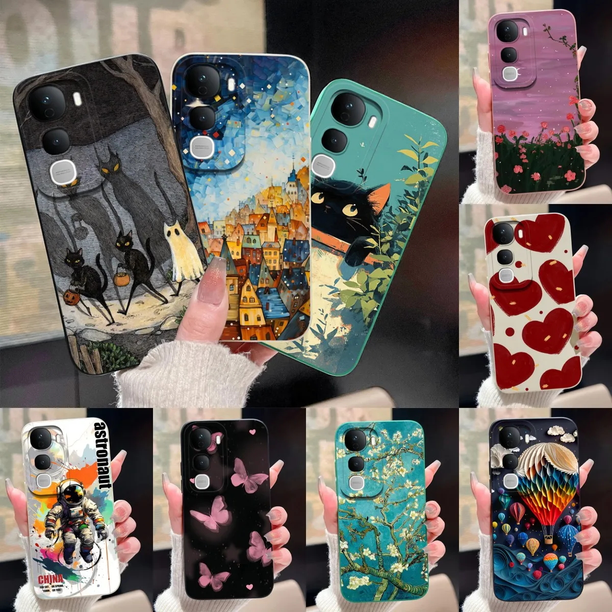 حافظة لهاتف Vivo Y400 Pro 4G 5G غطاء حماية كامل من السيليكون السائل الناعم على شكل قطة كرتونية لطيفة لهاتف VivoY400 Fundas VivoY400Pro Coque #1