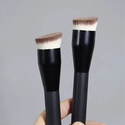 Flat Top Foundation Makeup Brushes Flat Angled Synthetic Hair Face Contour Foundation Liquid Cream Bronzer Buffing Makeup Tool