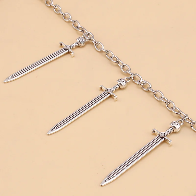 Long Sword Pendant Chain On The Jeans Pants Women Punk Keychains for Men Egirl eBoy Harajuku Grunge  Accessories