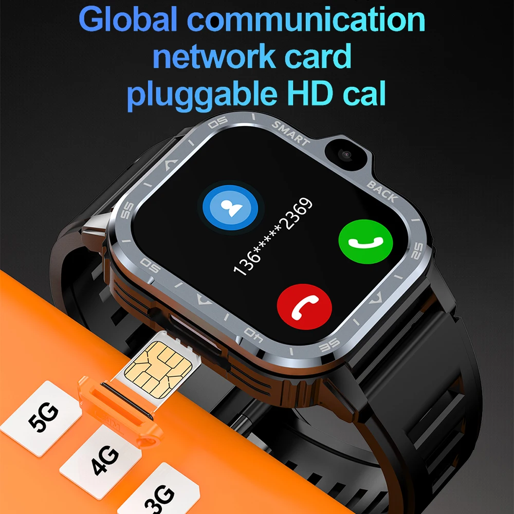 Pgd smartwatch android relógio inteligente wifi nfc câmera dupla áspero 16/64g rom armazenamento freqüência cardíaca 4g lte gps cartão sim presentes masculinos