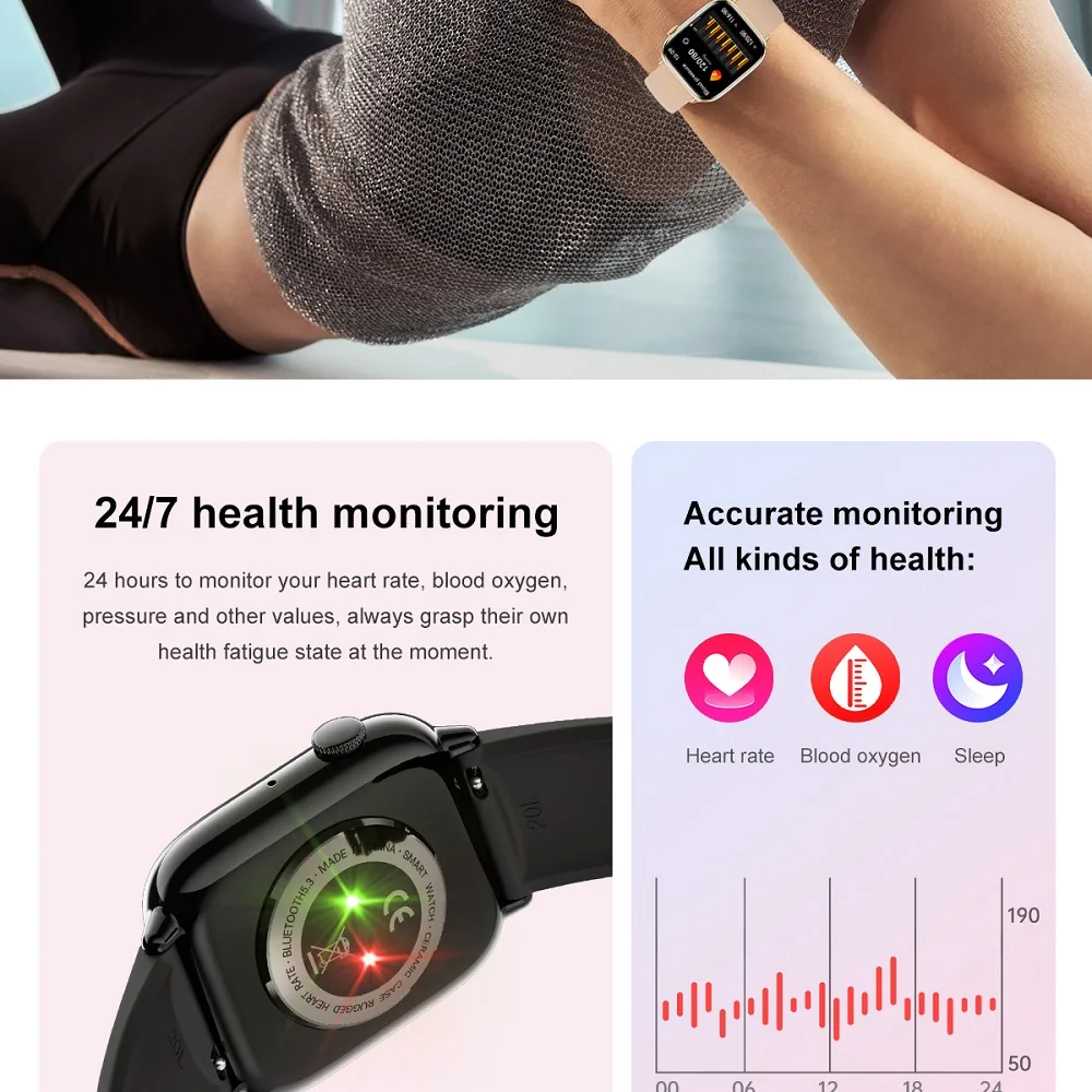 Impermeável fitness relógios inteligentes para homens e mulheres, 1,75 "tela AMOLED, azul dente chamada, sono, monitoramento de saúde, esportes, música