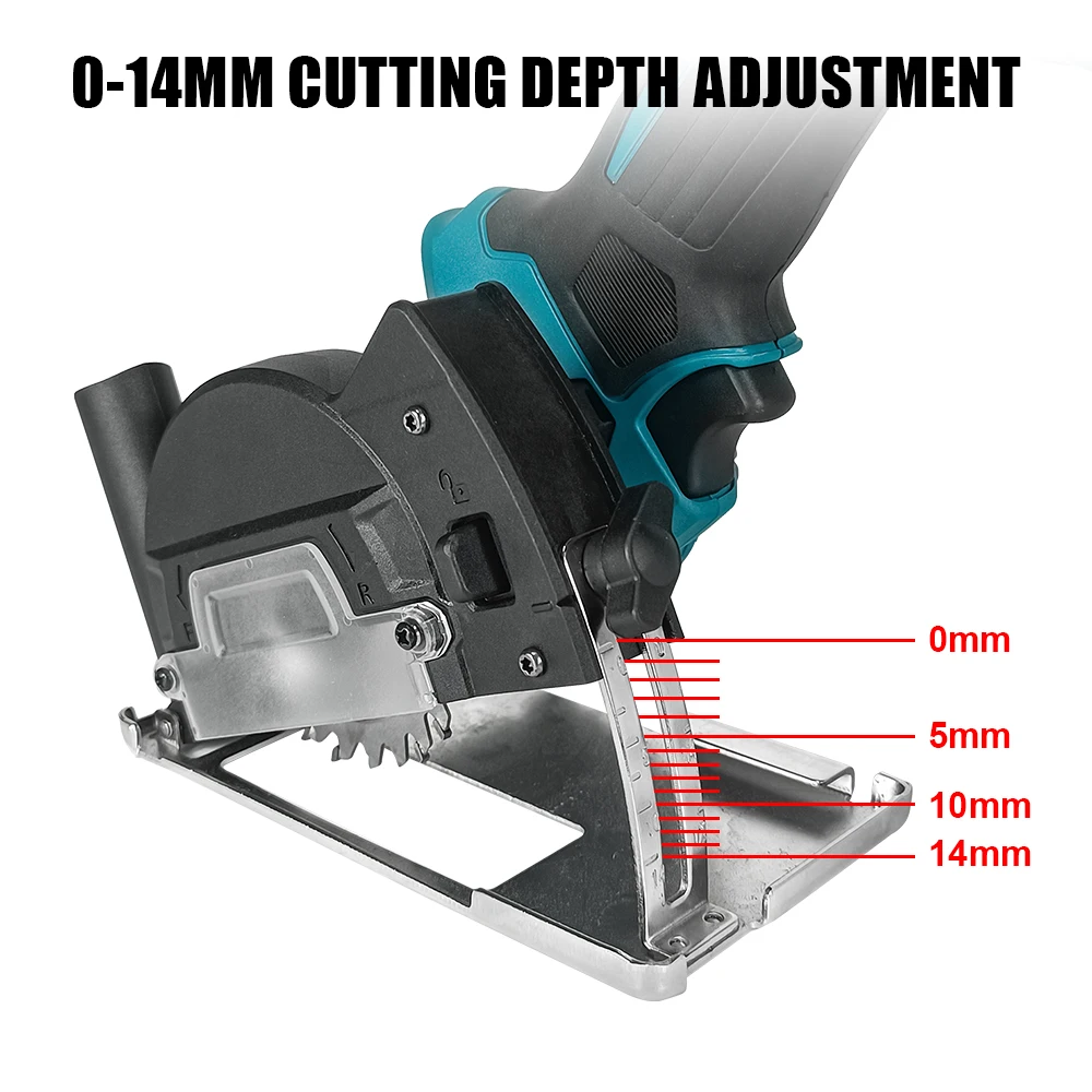 Imagem -04 - Ponbos-brushless Elétrica Serra Circular Angle Grinder Miter Saw Madeira Serra Corte de Metal Adaptável Makita 18v Bateria 3