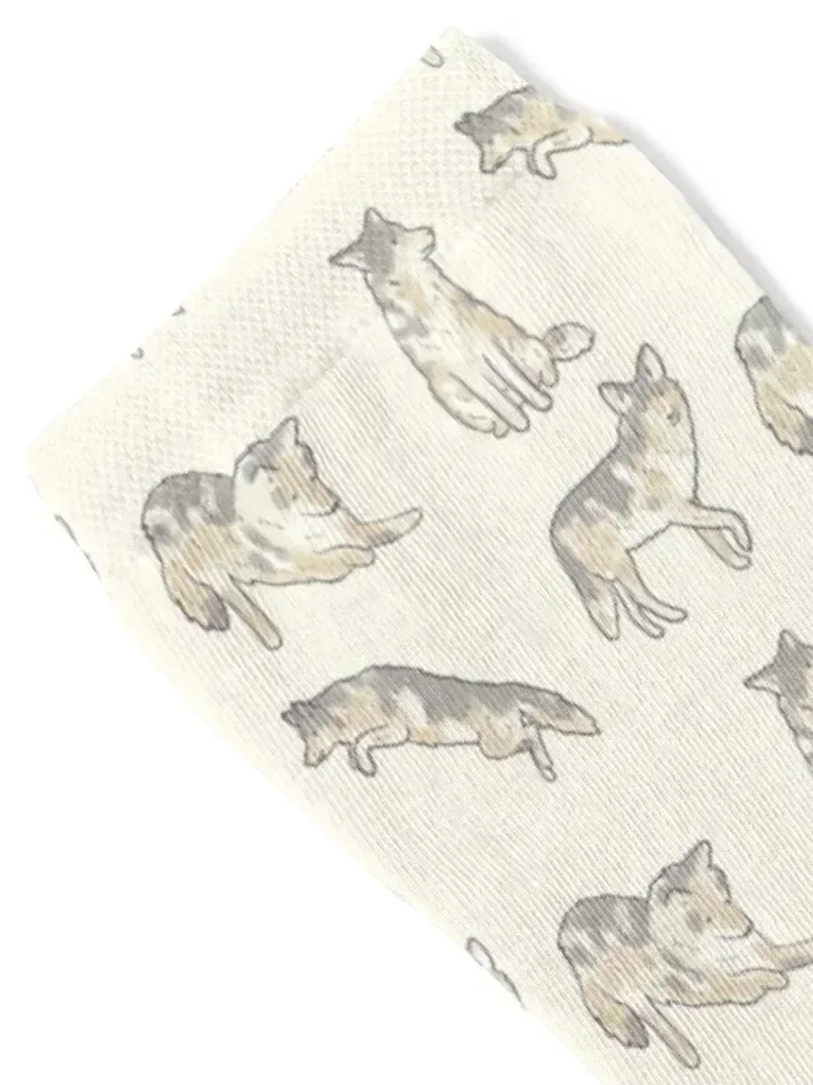 Cute Coyote art pack Socks snow sports stockings cute shoes Mens Socks Women's
