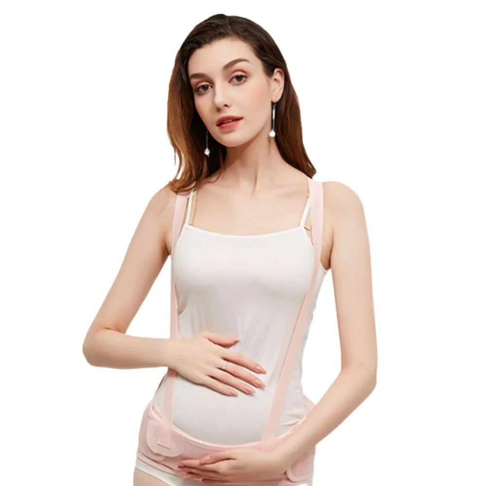 Solid Color Pregnant Belt Multipurpose Prenatal Maternity Belly Belt Double Support Waist Care Abdomen Support Band