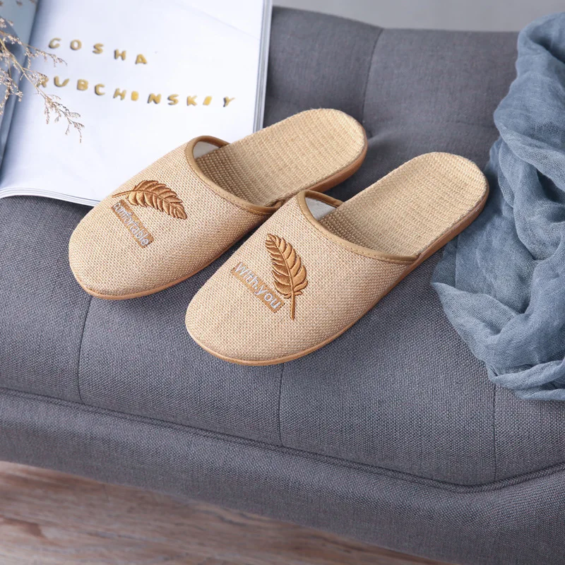 Fashion Summer Straw Sandals Flip Flops Women Hotel Slippers Ladies Shoes Lndoor Outdoor Flip-Flops Beach Flat Slides 2023 New