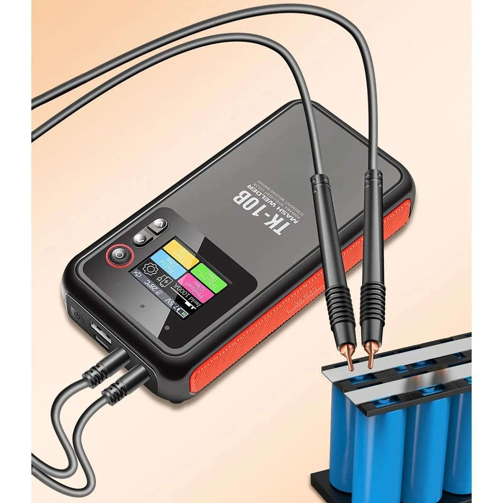 

Handheld Battery Spot Welder Kit 1.8inch Colorful Screen 15.5x7.9x3.4cm Multipurpose Professional USB Rechargeable Double Pulse