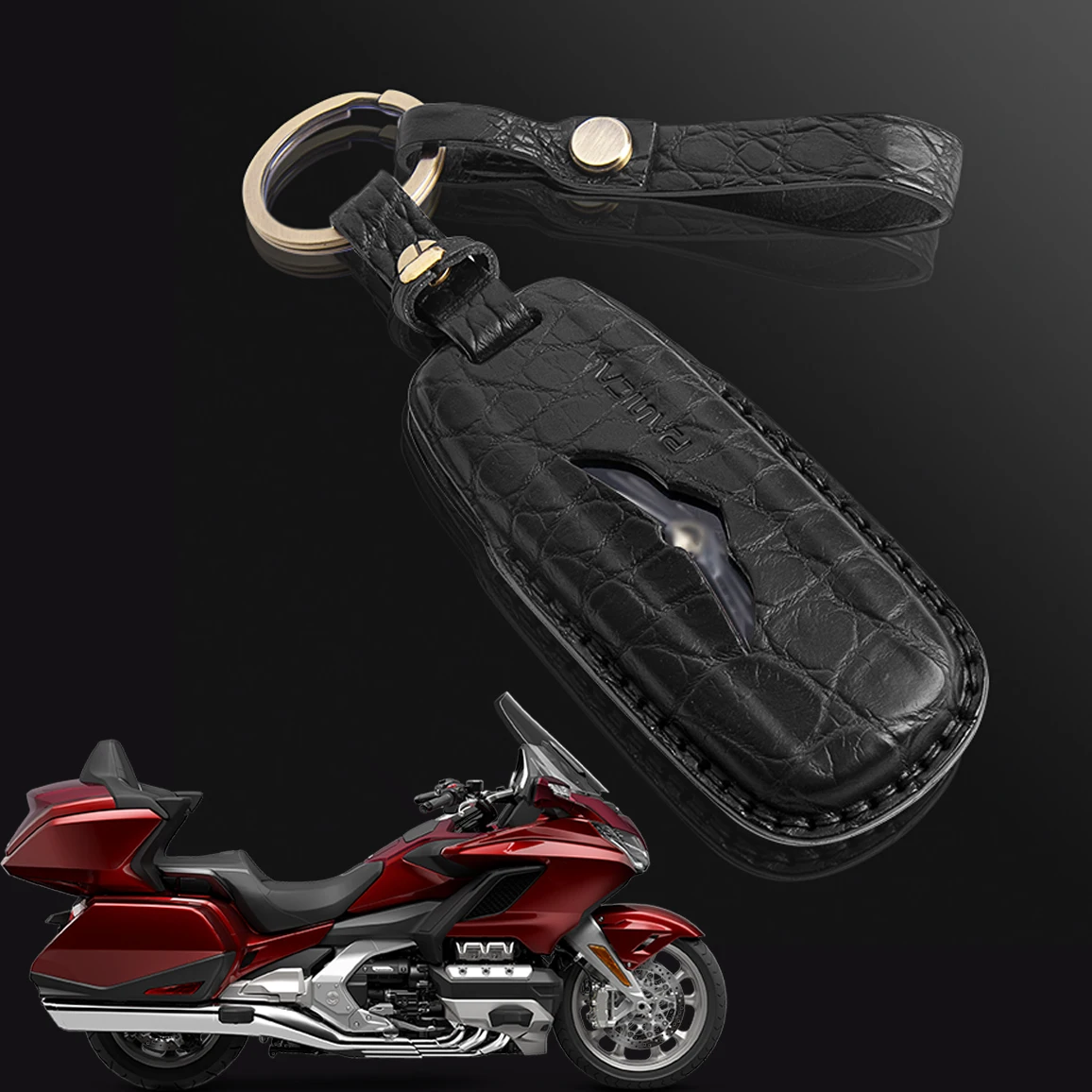 Panical Freshwater Nile Crocodile Leather Key Case Protection Kit Key Holster Case For Honda Gold Wing GL1800 F6B 2018-2025