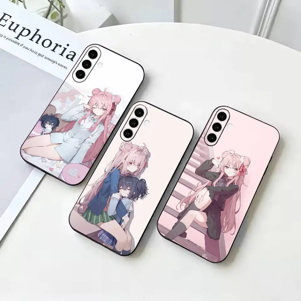 Anime H-Happy Sugar Life S-Satou Matsuzaka  Anti-drop Black Soft Silicone Case For Samsung Galaxy A73 A72 A71 A53 A52 A51