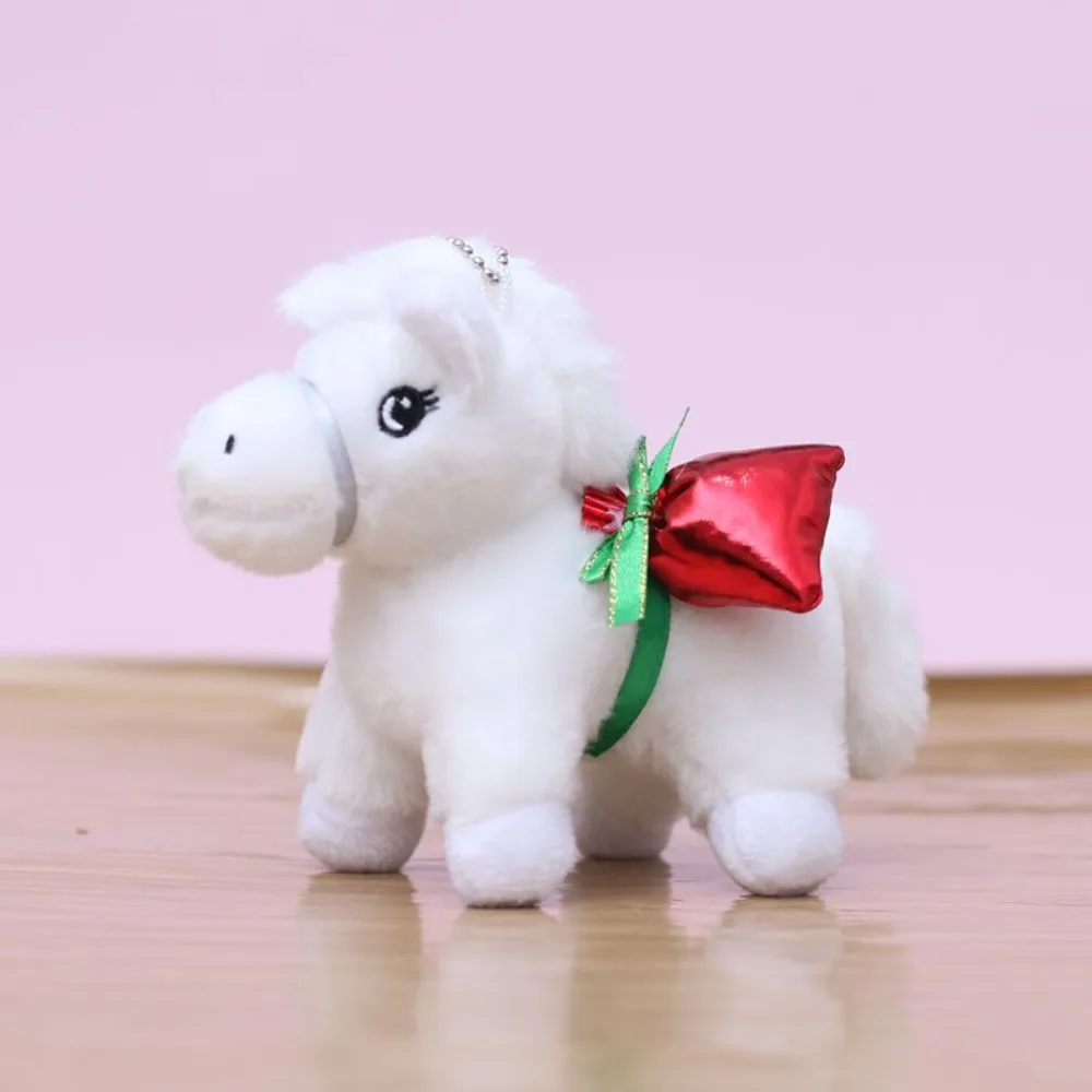 

Chinese Style Vintage Pony Keychain PP Cotton Mascot Cartoon Animal Stuffed Cartoon Collection Chinese Horse Keyring