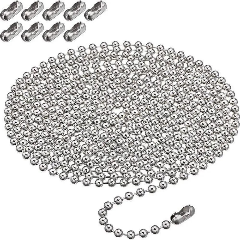 Adjustable Bead Link Chain DIY Pull Connector Ceiling Fan Pull Chain Durable 3m Long Length Fan Pull Chain Extension