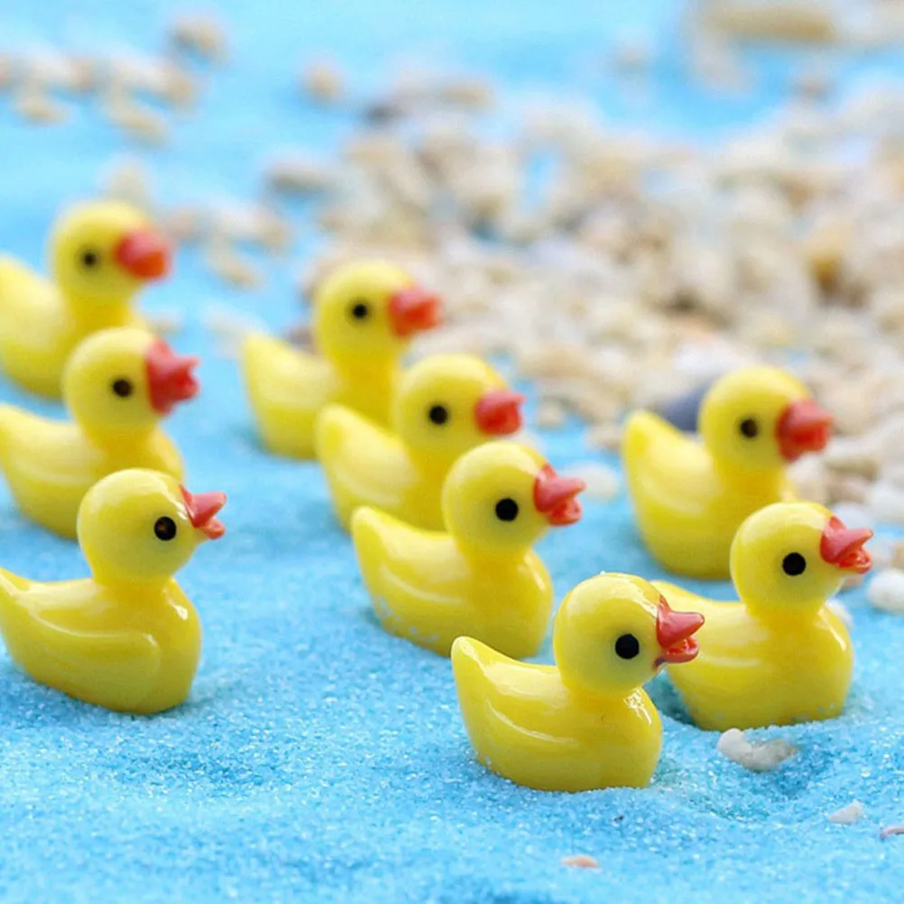 

60pcs Moss Micro Landscape Figurines Resin Mini Ducks For Bonsai Garden Decoration Desktop Craft Tiny Charms Micro Landscaping
