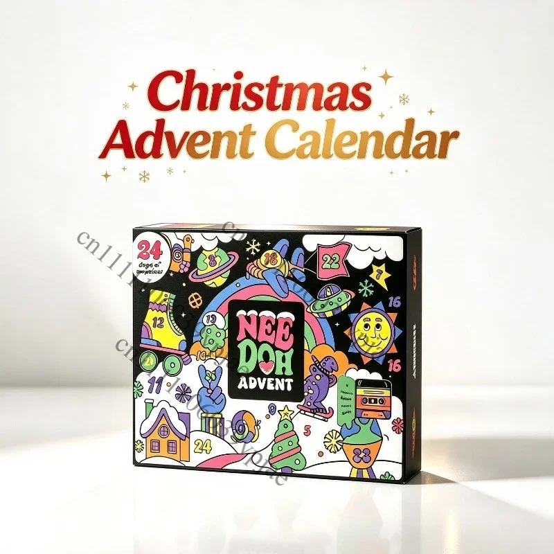 NeeDoh adult Advent Calendar 3D PVC FidgetChristmas Countdown Calendar Surprise Box adult Stress Relief Toy New Year Holiday toy