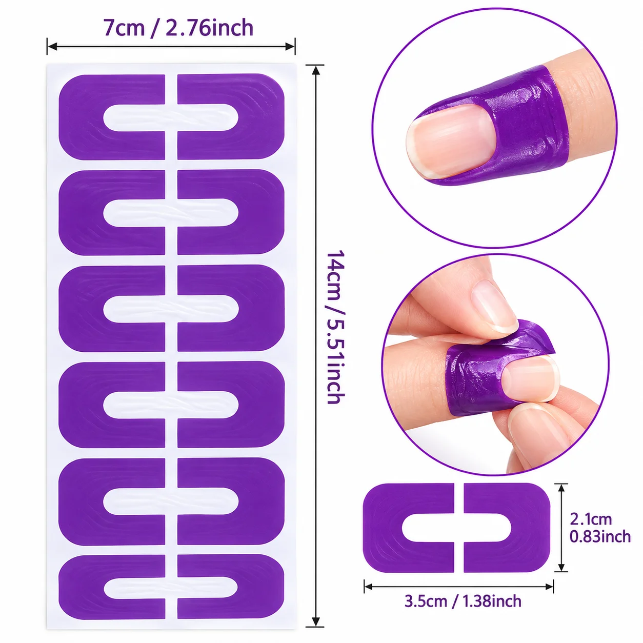 50/100/150pcs Nail Polish Protector for Fingers U-Shaped Nail Painting Protection Peel Off Tape for French Tip Stamp Nails Tools