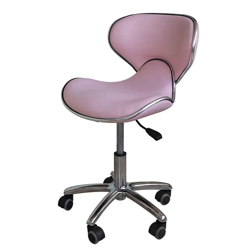 Pink Swivel Beautician Salon Styling Chairs Spa Chair Master Wheels Rolling Stool Hydraulic Beauty Mirror Hair Hairdressing