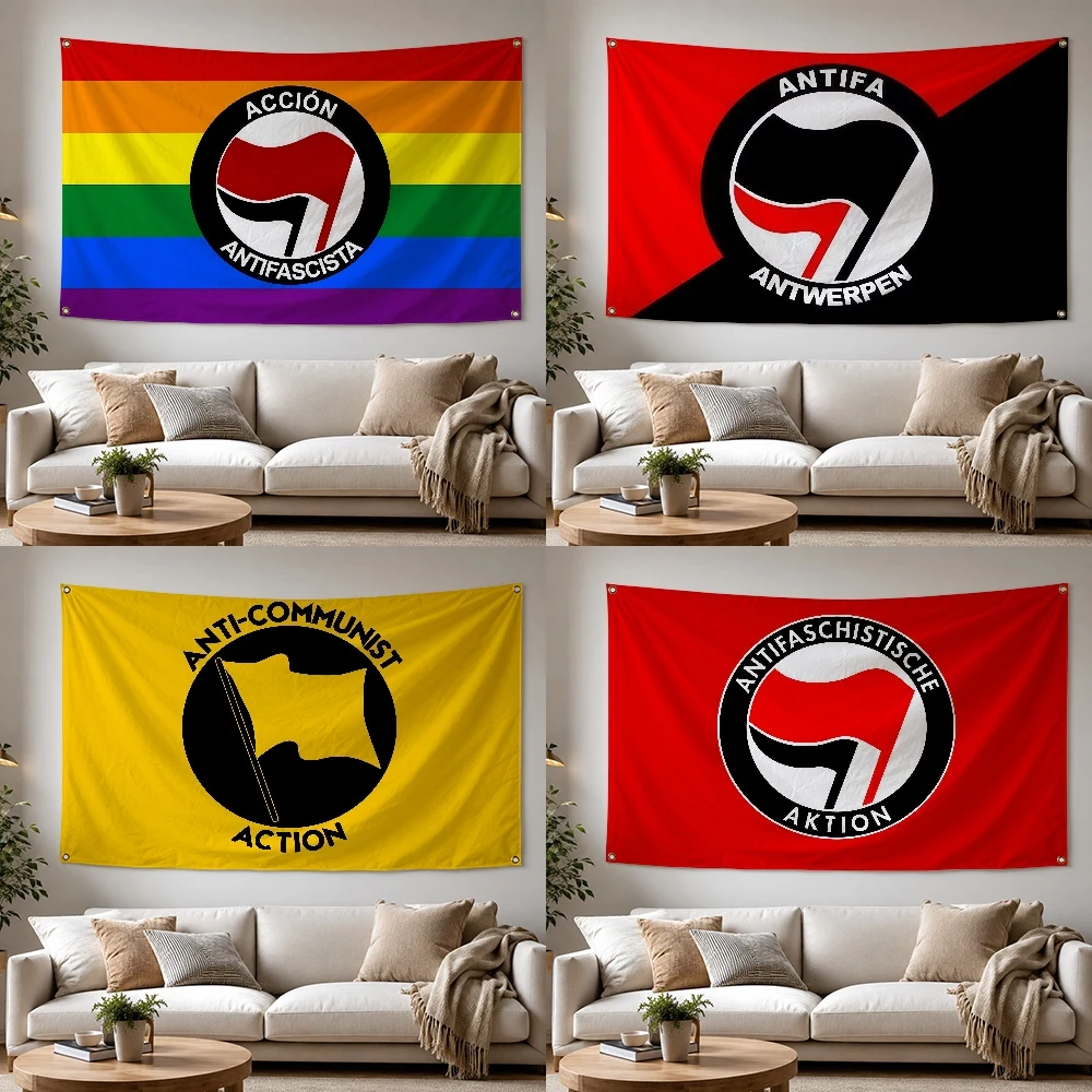Antifascist Action Outdoor Flag for Home Camping Party Club Decor Garden Yard Wall Hanging Banner