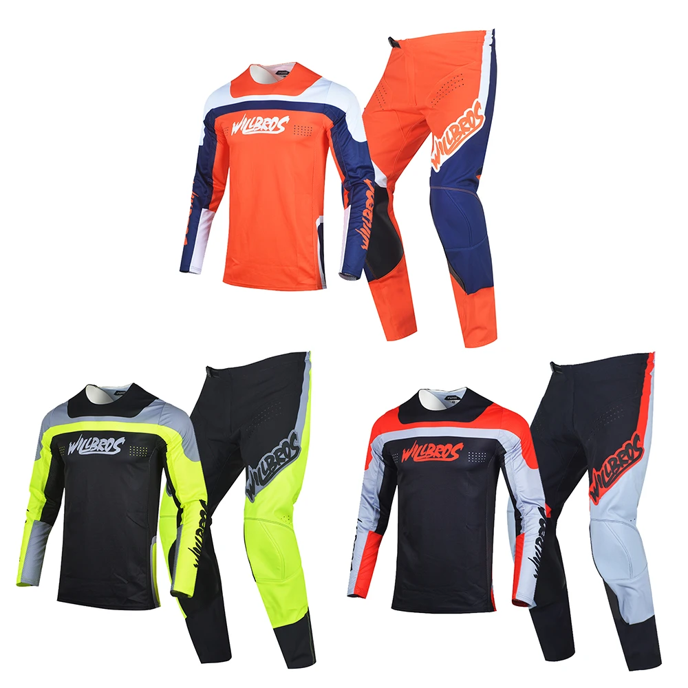 

Willbros Flexair Mach Stretch Jersey Pants Combo Adult Gear Set Motocross MX Racing Dirt Bike Outfit Offroad Kit
