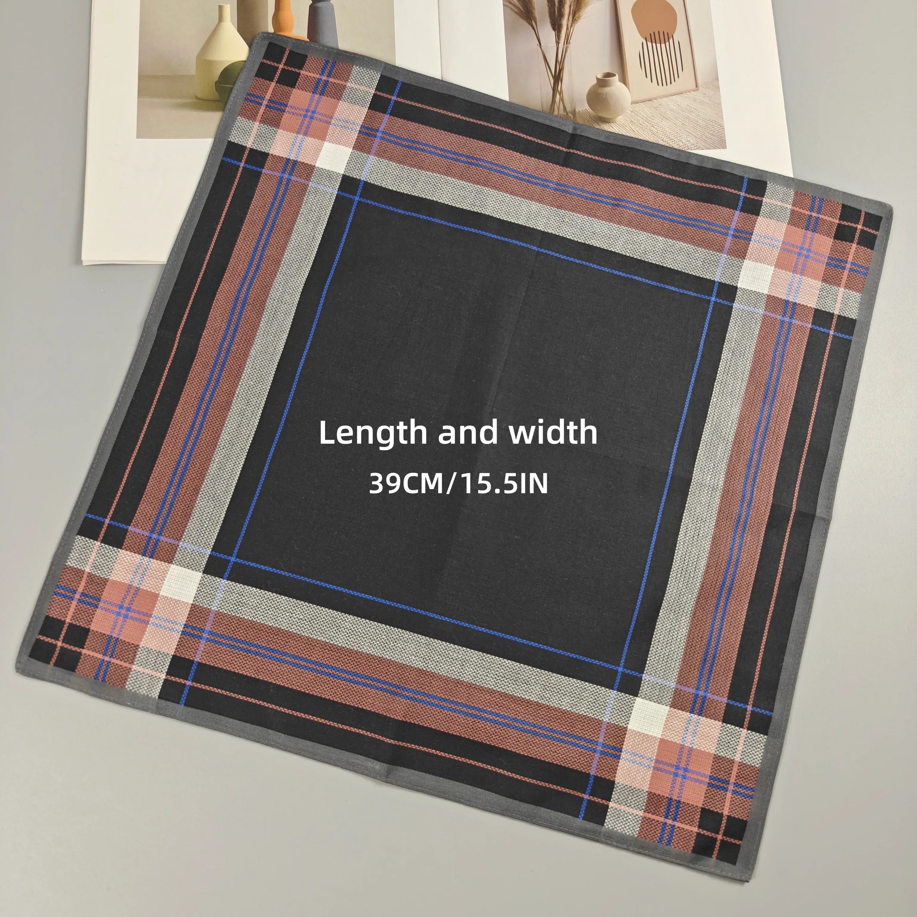 3PCS Combed Cotton Is Soft, Durable and Comfortable for Father's Day Gifts. Men's Handkerchief Is 39CM/15.5IN