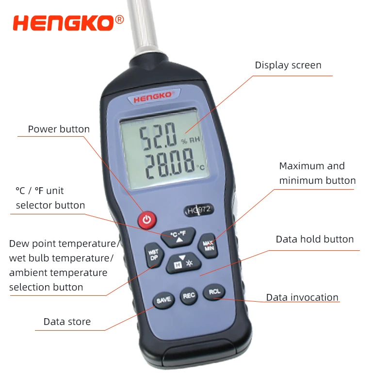 Portable Digital Moisture Sensors Thermometer Hygrometer Rh & Temp Loggers Temperature And Humidity Meter