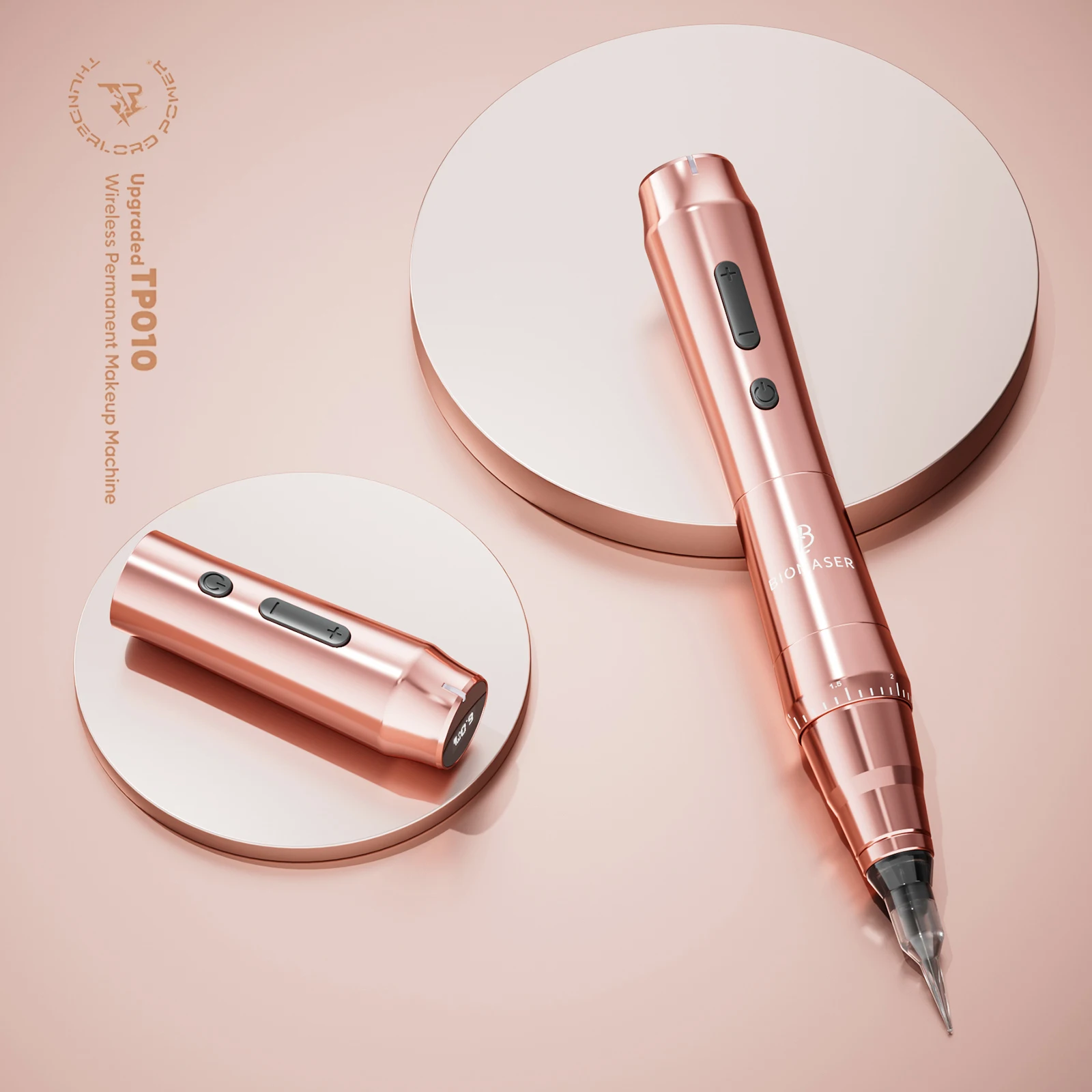 Wireless Tattoo Pen Machine with 2 Battery Rotary Tattoo Gun Pink Permanent Makeup Tattoo Machines Device Kit Eyebrow Pen