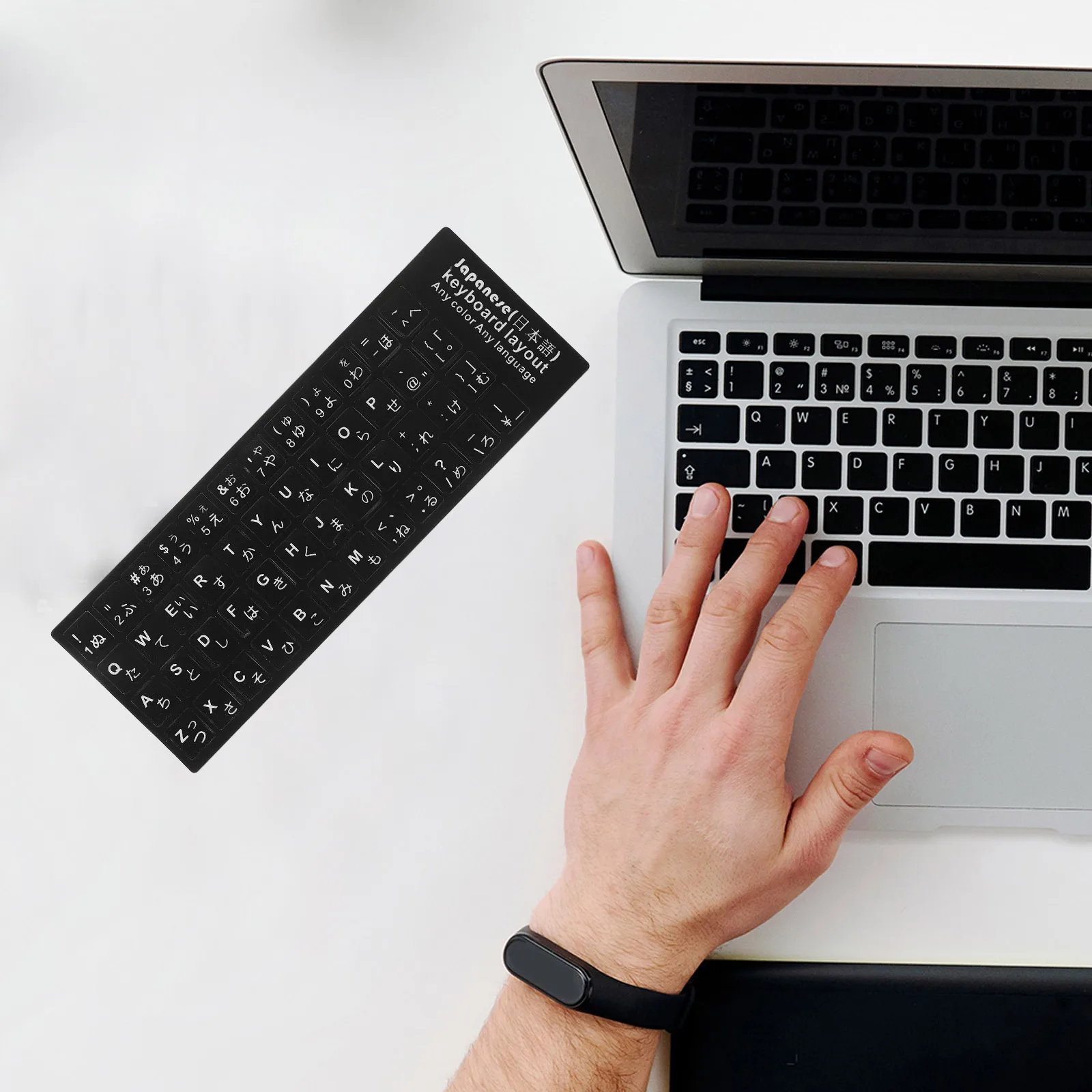 

6 Sheets Waterproof Keyboard Stickers Durable PVC Replacement Decals Foreign Language Laptop Easy Apply Remove