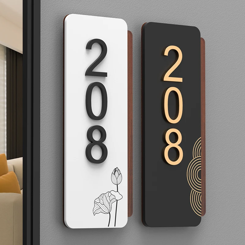 

Acrylic Modern Door Plate Customize 3D Laser Cutting House Number for Home Villa Shop Store Office Apartment Restaurant Hotel