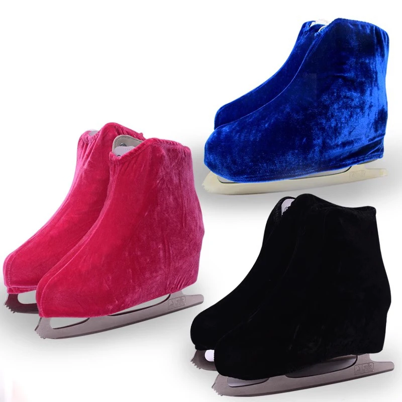 1 Pair Velvet Figure Ice Skate Boot Covers Protector Shoes Protector for Ice/Roller/Ice Hockey Sports