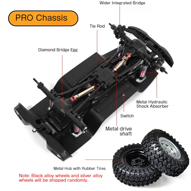 Jjrc 4wd Rock Crawler Off-Road Rc Car - Design simulato, luci a LED intelligenti, giocattolo elettrico a velocità regolabile