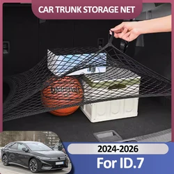 Car Trunk Net For Volkswagen VW ID.7 2024 2025 2026 Cargo Holding Luggage Black Nylon Trunk Organizer Auto Interior Accessories