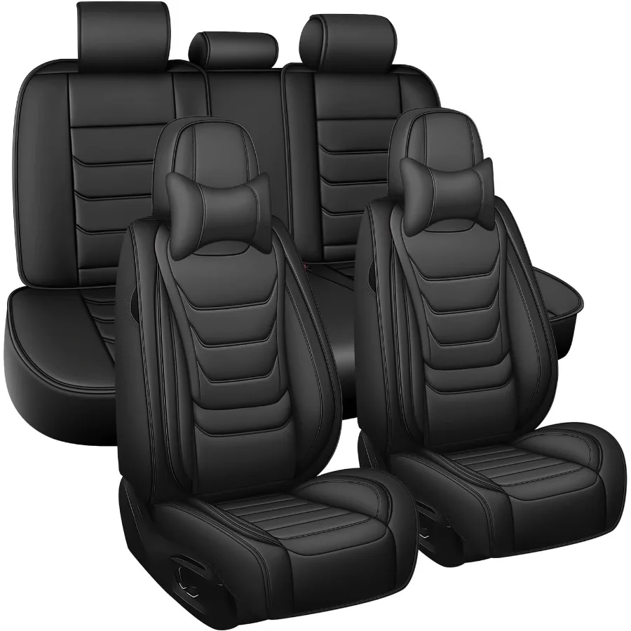 

Deluxe 5 Seats Waterproof Nappa Leather Car Seat Covers for Chevy Camaro 20002024 Compatible with Airbag Design High Comfort an