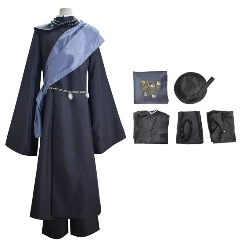 Anime Black Butler Kuroshitsuji Undertaker Kostum Cosplay Halloween Party Costume Full Chain Hat Anime Costume