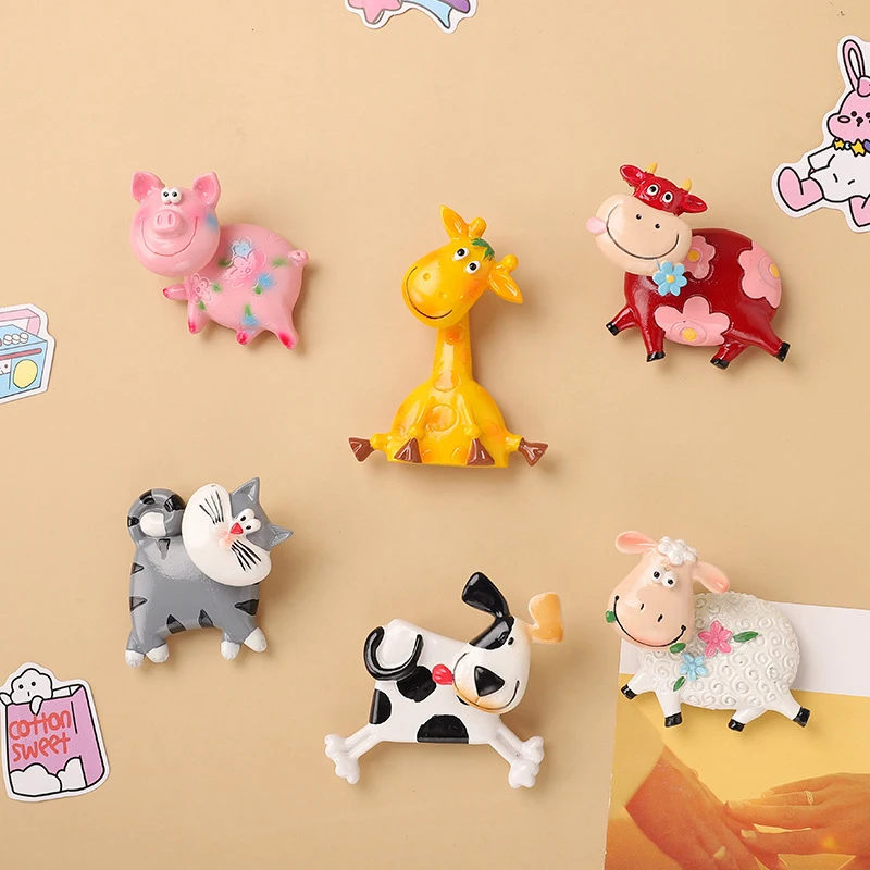 

Cartoon Shaking Head Animal Refrigerator Magnet Message Board Resin Magnetic Sticker Refrigerator Decoration Photo Wall Toy Gift