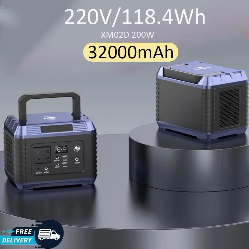 2024 New 32000MAH large capacity 220V/118.4Wh high power vehicle-mounted portable camping emergency energy storage power supply