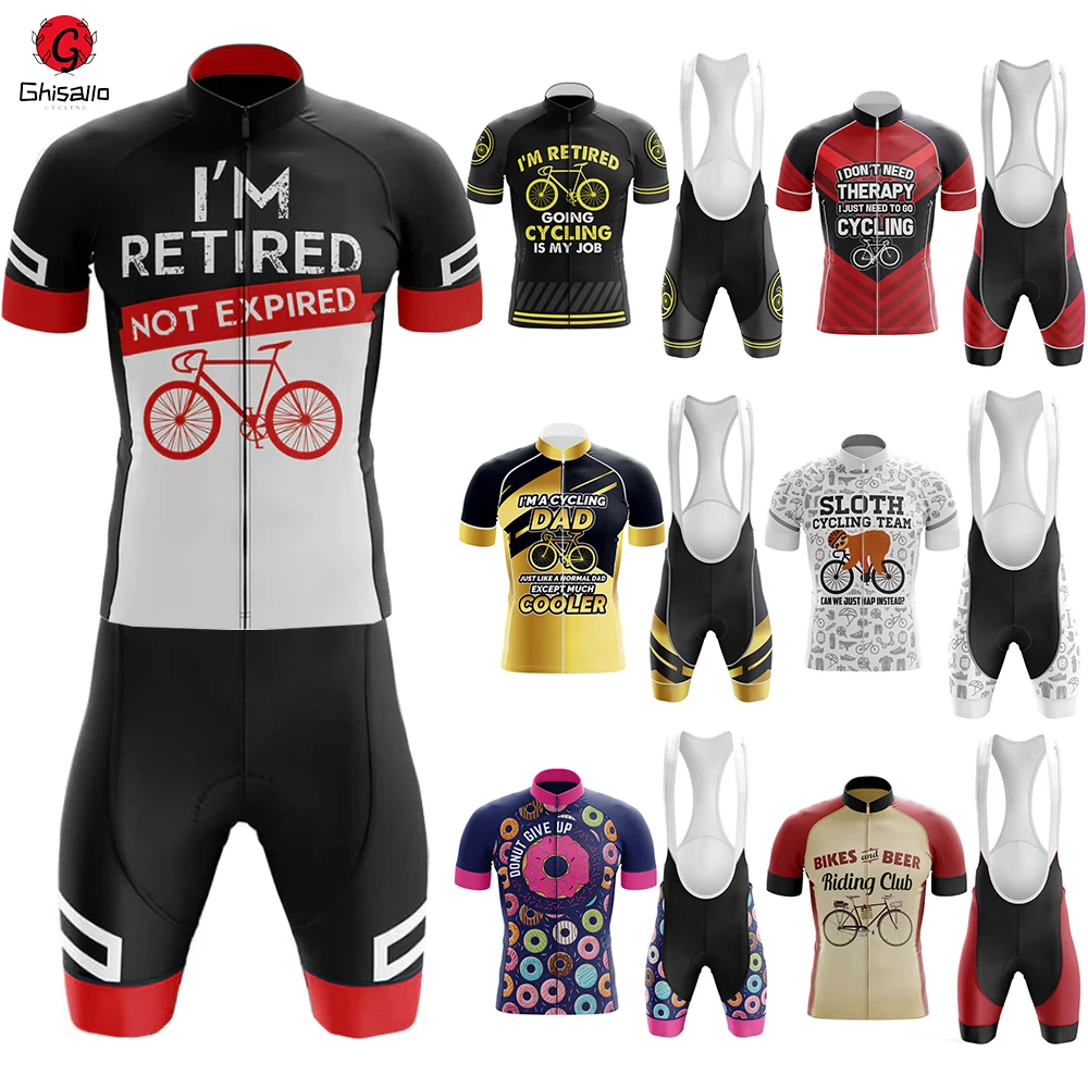 

21 New Style 25 Cycling Jersey Set Bicycle Suit Bike Summer Sleeve Men Bib Shorts Clothes Por Team Men Bike 20D Gel Pad Lasting