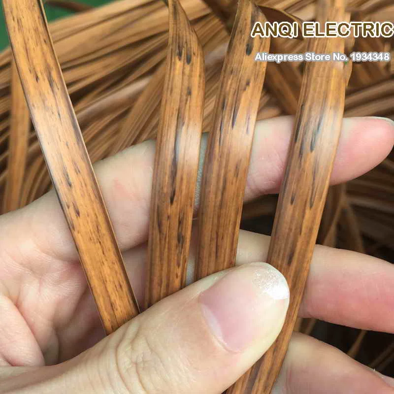 70 Meters (500g) Brown Printing Gradient Flat Synthetic Rattan Weaving Material Plastic Knit Repair Chair Table PE Rattan