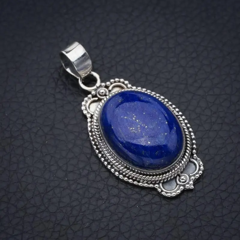 

Hesy® Natural Lapis Lazuli Handmade 925 Sterling Silver Pendant 1.5" F5413