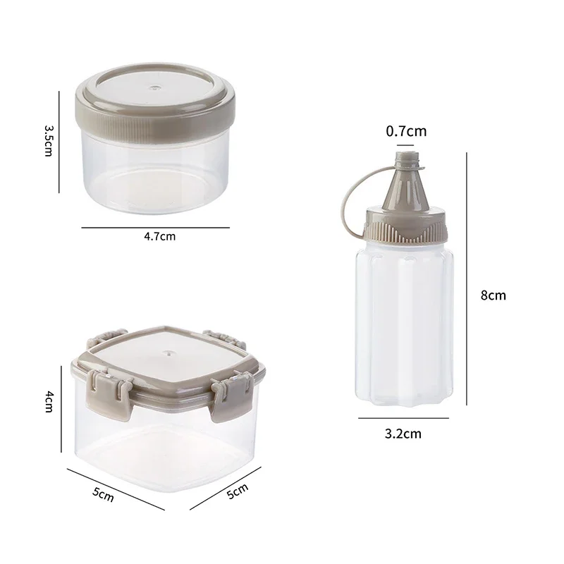 4 Pieces Sauce Squeeze Bottle Plastic Mini Seasoning Box Salad Ketchup Container Outdoor Portable Barbecue Picnic Accessories