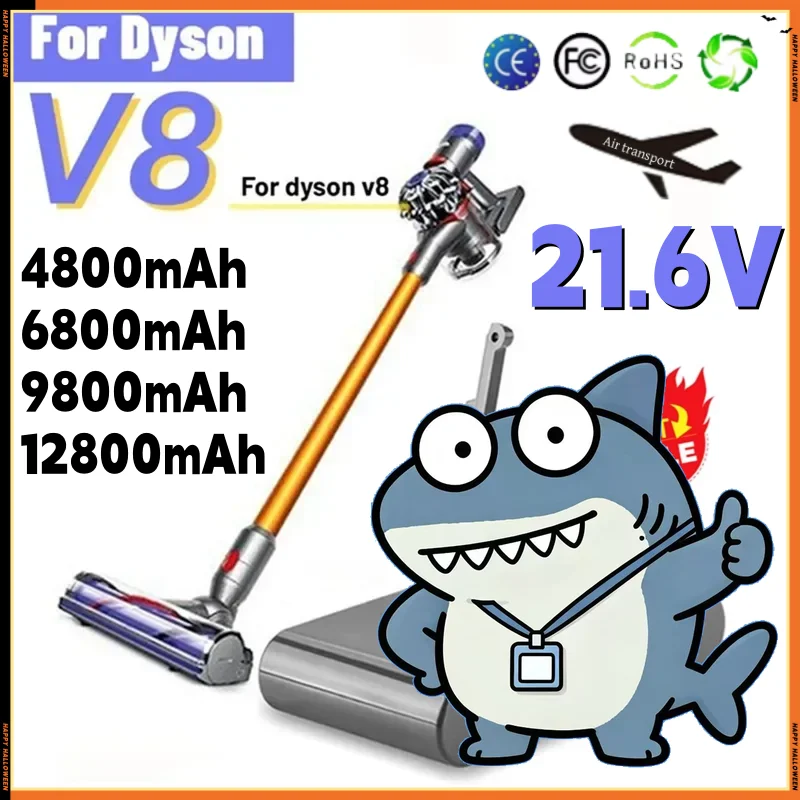 🔥Rechargeable Batteries for Dyson Vacuum Cleaner, Absolute V8 Animal, Li-ion, SV10, 4800mAh/6800mAh/9800mAh/12800mAh, 21.6V💎