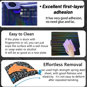 バンブラボX1用カーボンビルドプレートA1PEIシートテクスチャ両面PEOペットベッド竹のバンブラブP1S P1P X1Cビルドプレート 10ベストセールスPEIベッド-8