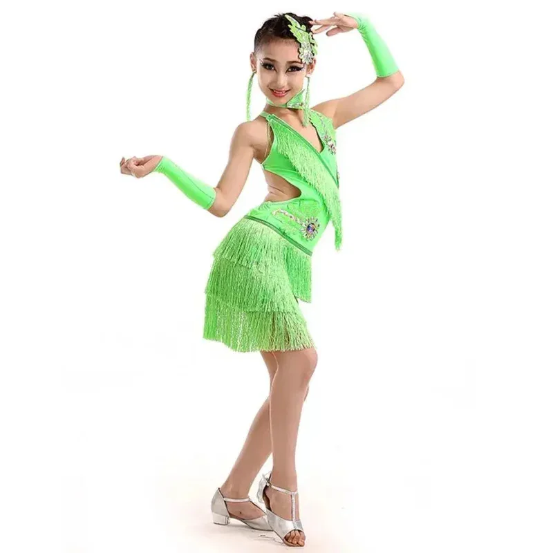 Flamenco Dress For Women Women Latin Dress Lace Rhinestone Fringe